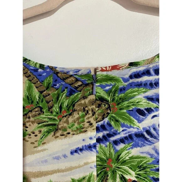 Talbots Dress L-XL? Beachy Tropical Hawaiian Vacation Office Brunch Resort - Picture 6 of 13